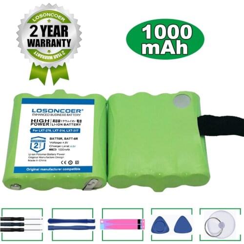 2Pcs 1000mAh BATT6R BATT-6R Rechargeable 2 Way Radio Battery For Midland LXT-276,LXT-314,LXT-317,LXT-318,LXT-319,LXT-320 AVP6