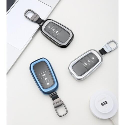 Car Aluminium Alloy+TPU Key Holder Cover Case Shell Chain For Toyota Highlander XU50 Camry Corolla RAV4 XA40 Alphard Crown