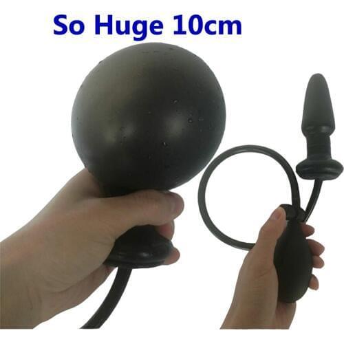 HOWOSEX large black Pump Up air-filled inflatable bulk dildo Anal butt plug dildo Expandable Dilator sex toys for Men Woman Gay