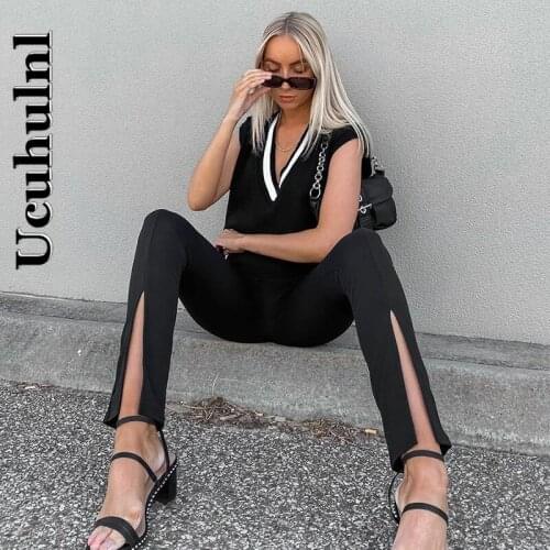 Ucuhulnl 2021 New Spring and Autumn Temperament Split Fork Pants Women High Waist Pants for Women Fashion Slim Women Trousers