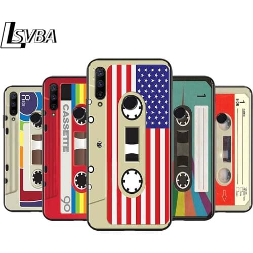 Retro vintage tape for Huawei Honor 30 20S 20 10i 9S 9A 9C 9X 8X 10 9 Lite 8A 7C 7A Pro Phone Case Black Cover