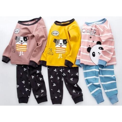 Kids Sleepwear Boys Girl Spring Cotton Sets Boys Homewear Pajamas Children Pyjamas Kids Nightwear 2-13y Unisex Teenage Clothes