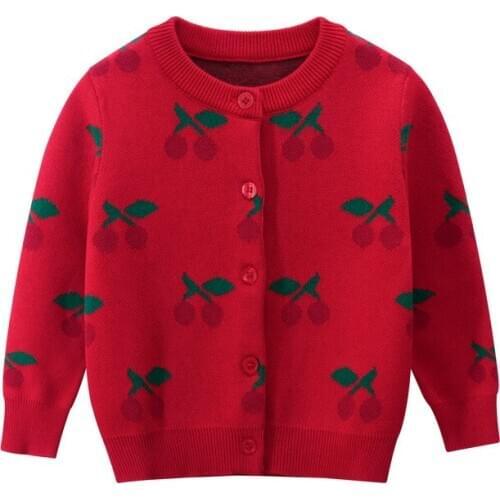 Baby Cardigan Knitted Sweater Boys Girls Printed Sweaters Spring Fall Cotton Children Clothing Warm Outerwear