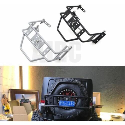 Simulation Climbing Car Stinger Rear Bumper Wrangler TRX4 Defender SCX10 90046 90047 Metal Rear Bumper Spare Tire Frame