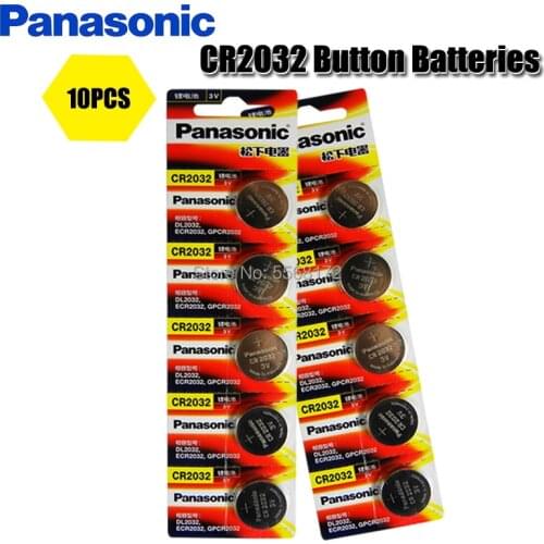 10pcs Panasonic Original cr2032 Button Cell Batteries 3V Coin Lithium Battery For Watch Remote Control Calculator cr2032