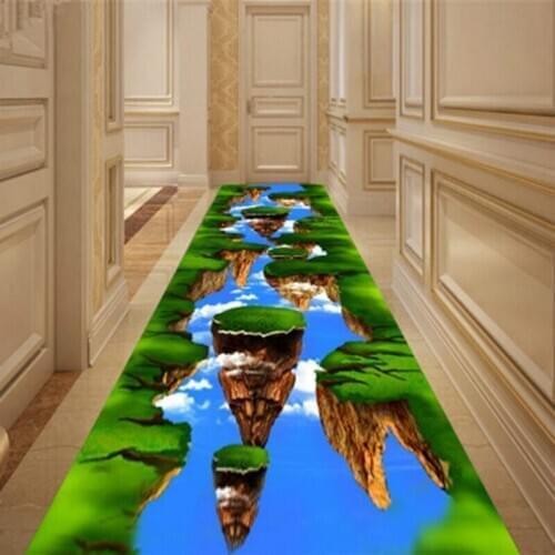 Carpet Cool Creative Flower Small and Medium Creek 3D Printing Carpet Entrance Door Mat Entrance Mat Hotel Corridor Stairs Full
