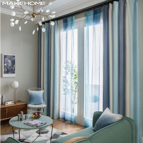 MAKEHOME Beautiful Window Curtains for Living Room Color Stripes High Shade Tulle Curtains for Bedroom Custom Size Home Decor