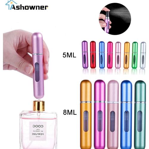 5/8/20ml Refillable Mini Perfume Bottle Portable Aluminum Atomizer 5ml Refill Perfume Spray Bottle Cosmetic Container For Travel