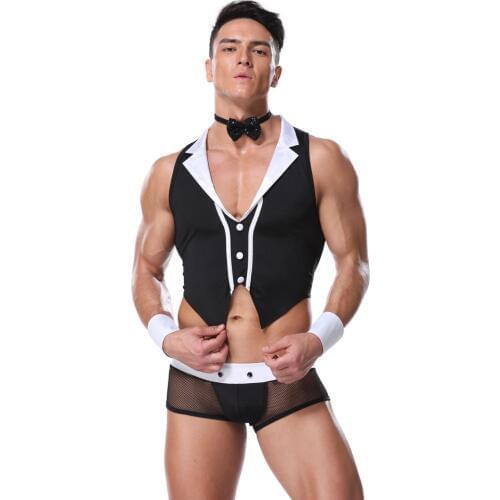 Men Sexy Lingerie Hot Erotic Sexy Slim Fit Men Maid Costume Erotic Sexy Halloween Carnival Male Maid Costumes