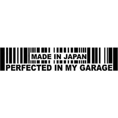 15.2CMX3CM Made In Japan Perfected in My Garage JDM Decal Car Sticker Black Silver C1-2030