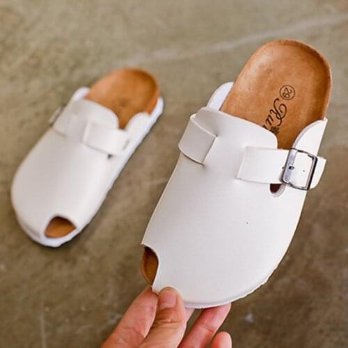 2020 New Childrens Shoes Cover Toe Sandals Open Finger Cork Sandals Boys Girls Cute Slippers Flats Infant Shoes Boys Sandales