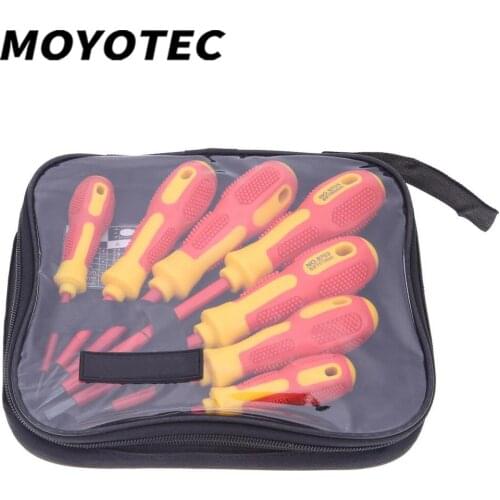 MOYOTEC 7pcs Insulated Screwdriver Set Hand Tool Kit Flat / Cross Screwdriver Multi-Bit Tools Repair Screw Driver Kit