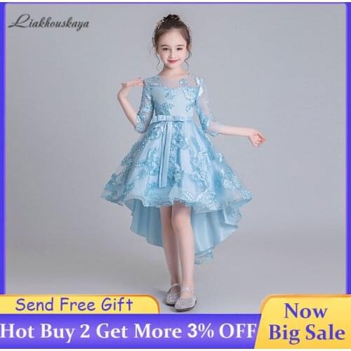 2020 Girls Party Dress Girls Elegant Princess Dress For Girl Wedding Evening Party Gown Girls Spring Flower Girl Wedding Dress