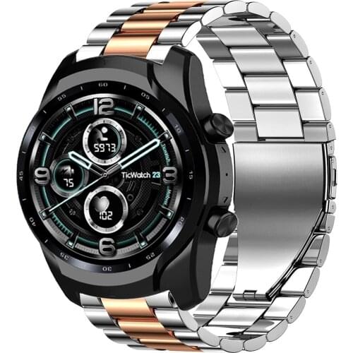 Band for Ticwatch Pro 3 GPS/LTE 2020 GTX E2 S2 stainless steel bracelet smart watch strap for Ticwatch GTH C2 E 2 accessories