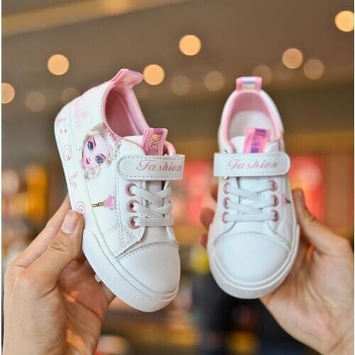 Disney New Frozen girls pink Casual Shoes elsa Anna princess pu soft sports shoes size 25-30