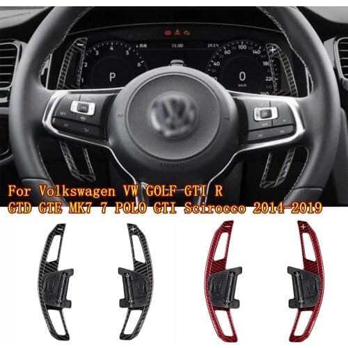 Carbon fiber Steering Wheel Shift Paddle Shifter For Volkswagen VW GOLF GTI R GTD GTE MK7 7 POLO GTI Scirocco 2014-2019
