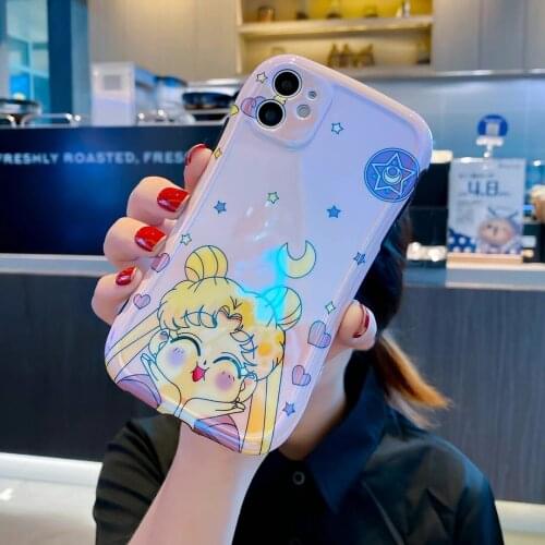 S-line Magic Sailor IMD Phone Case For iPhone12 11Pro XSMAX 78PLUS SE2020 Soft Cover XR Glossy Skinny Shell Body Protection