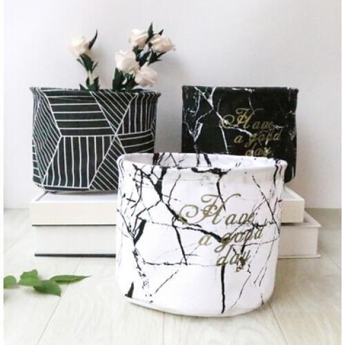 Foldable Storage Baskets Cartoon Printed Desktop Canvas Basket for Your Crafts &Jewelery