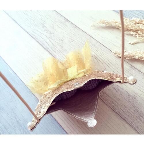 Handbag Wallet Girl Bag Coin Purse chiffon Sequins Crown Shoulder Bag Lolita Baby Toddler Princess Small Bag