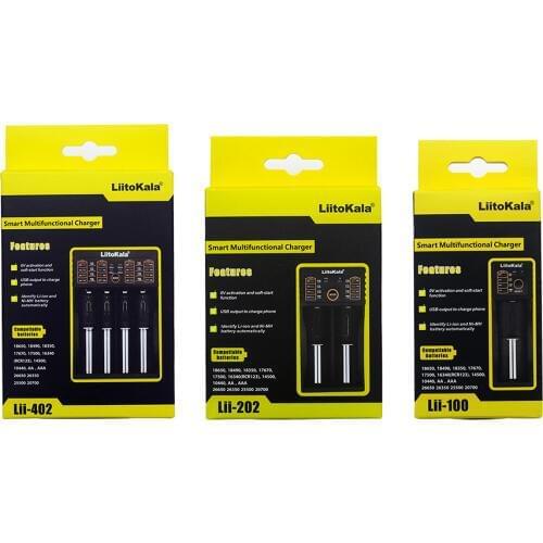 Liitokala Lii-100 Lii-202 Lii-402 Lii-PD4 100B Battery Charger, Charging 18650 1.2V 3.7V 3.2V 18350 26650 NiMH Lithium Battery