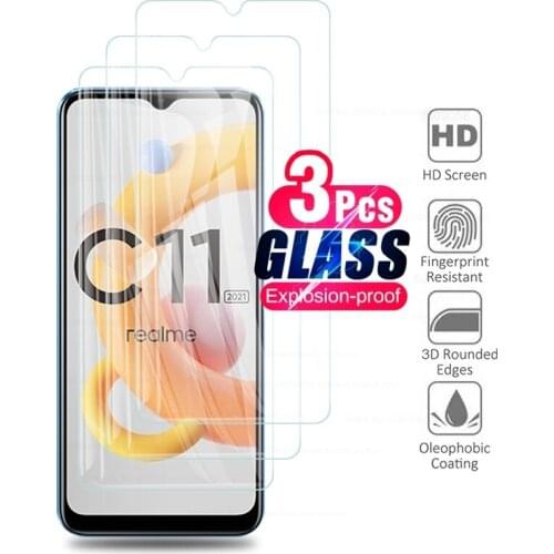 3pcs protective glass for realme relme realm c21 c11 c 21 11 realmi c11 2021 glass touch display screen protector toughened film