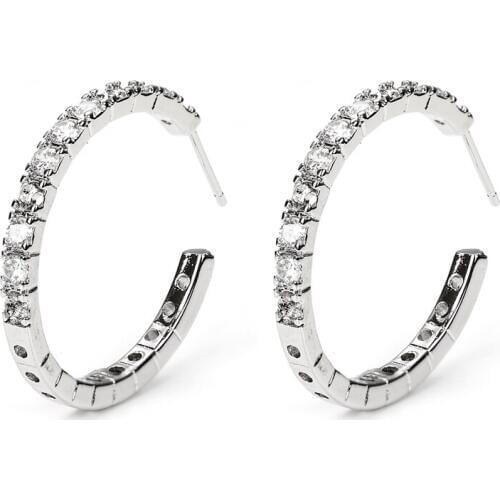Bettyue Classic Series Round Shape Dainty Cubic Zircon Open Earring For Female Simplicity Style New Fashion Trend In Dinner