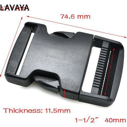 1pcs 1-1/2"(40mm)Plastic Flat Side Release Buckles Adjustable Straps for Paracord Bracelets Leisure backpack buckle