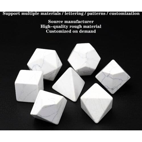 7PCS of 15-25mm White Turquoise Gem Glass Prism Polyhedron Crystal Dice Toys Gifts Decoration Prism Glass Children Gifts Prism