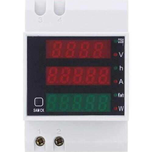 AC 200-450V power meter DIN rail type digital display ammeter voltmeter