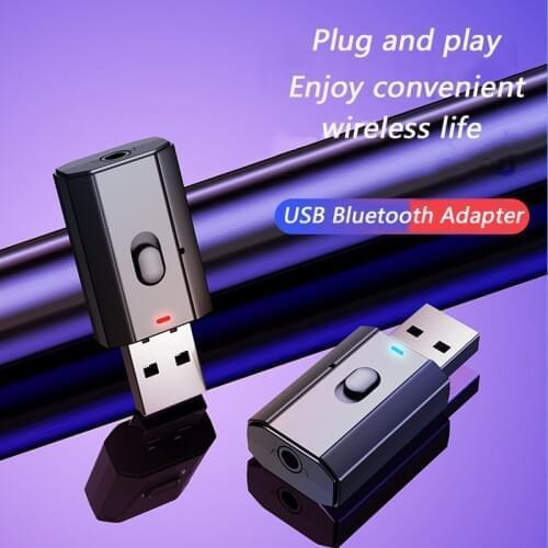 USB Bluetooth 5.0 Adapter Audio Receiver Transmitter 3.5mm AUX For TV PC Speaker Home Stereo Car Headphones Wireless Dongle