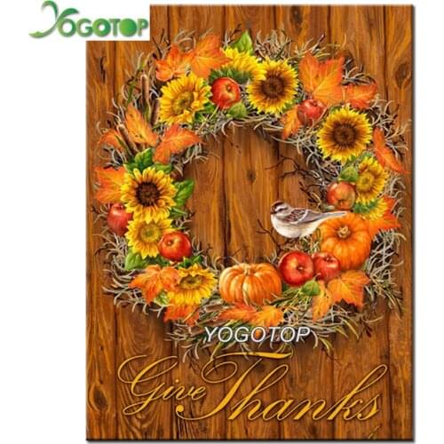 Diy Diamond Painting Flower Full Square round Diamond Mosaic Embroidery Rhinestone Picture Halloween Pumpkin sunflower YY1230
