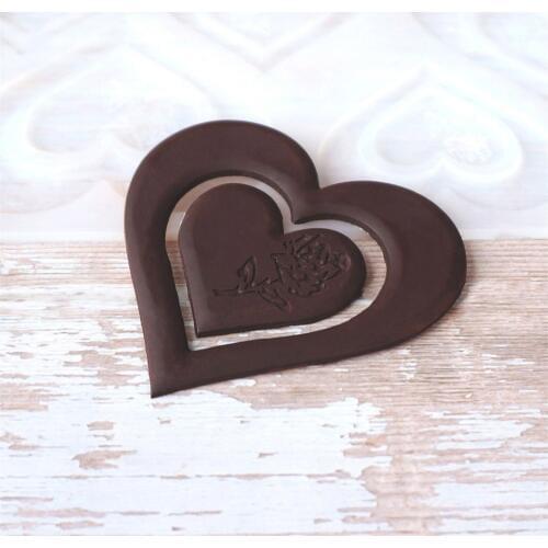 Two love and rose shape Non-stick Silicone Chocolate Mold Ice Molds Cake Mould Bakeware Baking Tools