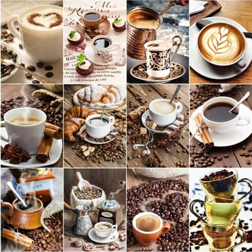 AZQSD Diamond Painting Coffee Cup Mosaic Full Square Drill Diamond Embroidery Sale Picture Of Rhinestones Handmade Gift