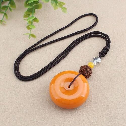 New Antelope Cape Peace Buckle Necklace Medium Long Bodhi Original Sweater Chain Mens and Womens Accessories