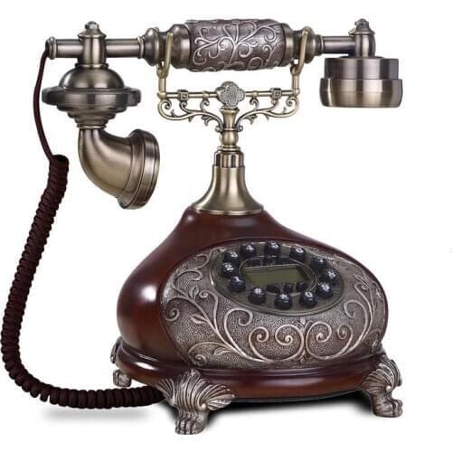 European Fashion Vintage fixed Telephone key Dial Antique Landline Phone For Office Home Hotel made of resin rilievo antika