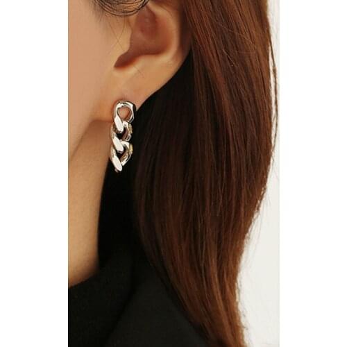 European And beautiful Earrings Korean Simple Fashion Big Name Chain Jewelry Shiny Luxury High Density Brass Plating Pendant