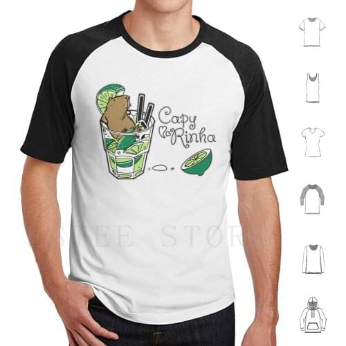 Cabybara Caipirinha = Capyrinha T Shirt Print Cotton Capybara Guinea Pig Caipirinha Caipi Drink Summer Lime Cocktail Happy In