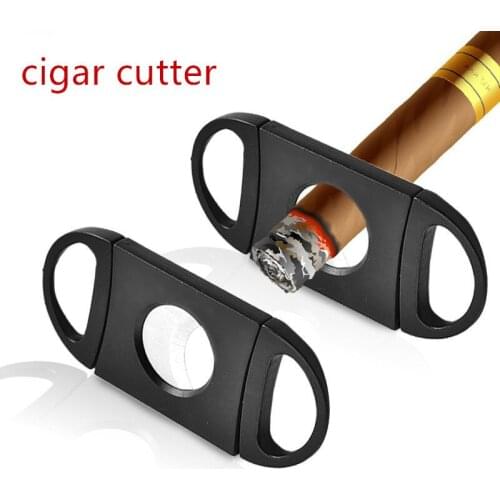 Stainless Steel Cigar Cutter Manual Cigarette Breaker Classic Comfortable Pocket Double Blades Smoking Cutting Accessories Tool