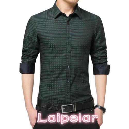 Famous Brand Mens Shirts Fashion Spring Autumn Luxury Men Shirt Long Sleeve Fit Checkered Plaid Shirts Men Brand-clothing