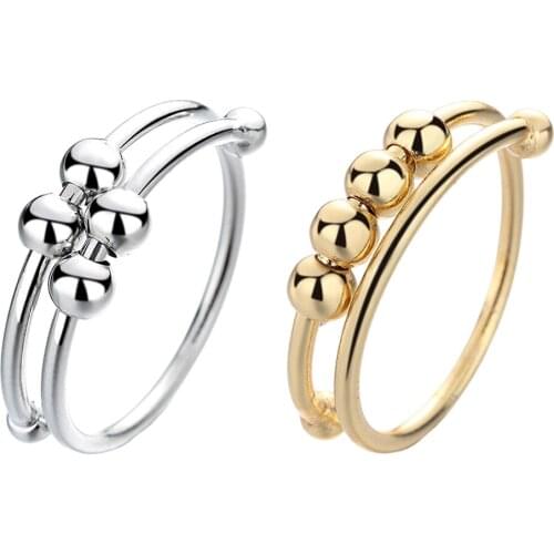 Round Beaded Ring Anti-anxiety Ring Adjustable Jewelry