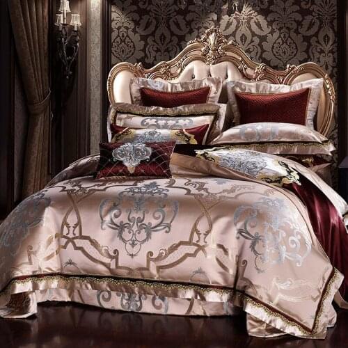 Exquisite European Style Royal Embroidered Egyptian Cotton Bedding Set Duvit Cover Sheet Pillowcase King Queen Size 4 Pieces