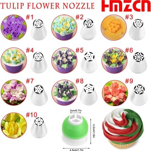 HMZCN Cupcake Stainless Steel Pastry Nozzle Tips Icing Piping Nozzles Pastry Cream Tips Flower Torch Pastry Tube Decoration