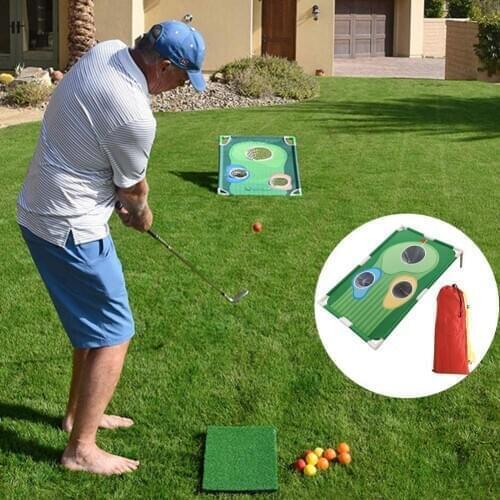 Golf Carpet Putting Ball Pad Two-way Practice Mat Washable Anti-Slip Backyard-Golf Chipping Net Golf Training Hole Board Set Toy