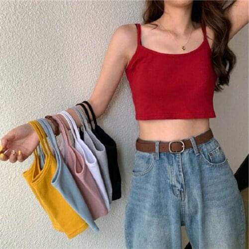 Crop Top New Fashion Women Sexy Solid Summer Camis Female Casual Tank Tops Vest Sleeveless Cool Streetwear Club High Street