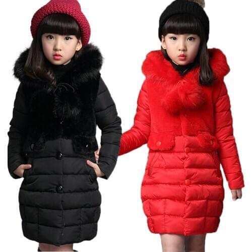 NEW teens Girl Winter Cotton jacket Childrens Fashion Coat Kids Outerwear Babies warm down jacket Children Clothing 4-12 years