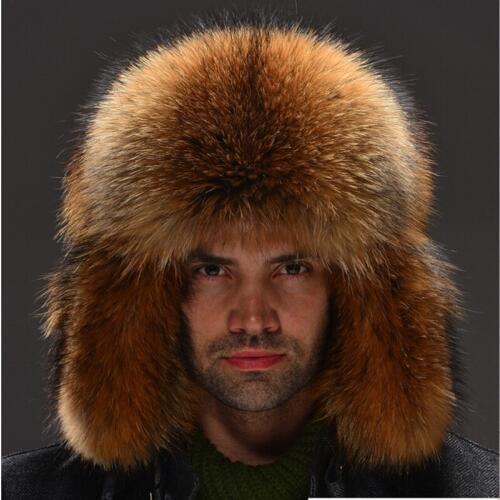 Lei Feng genuine raccoon fur hat winter fur full leather fox fur hat Fur ear flap hat princess hat for men and women hot