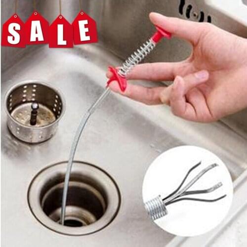 Metal Wire Drain Cleaner Sticks Clog Remover Cleaning Tools Spring Pipe Dredging Tools Household For Kitchen Sink Bathroom Home