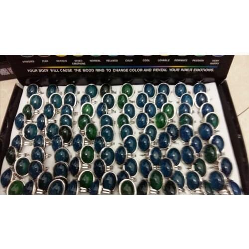 Fashion crystal round mood rings according to tempereture ring 200pcs/lot