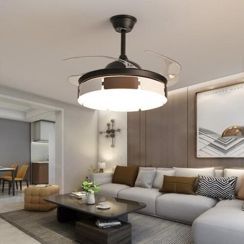 Invisible fan lamp ceiling fan home living room dining room bedroom ceiling bluetooth stereo with fan chandelier