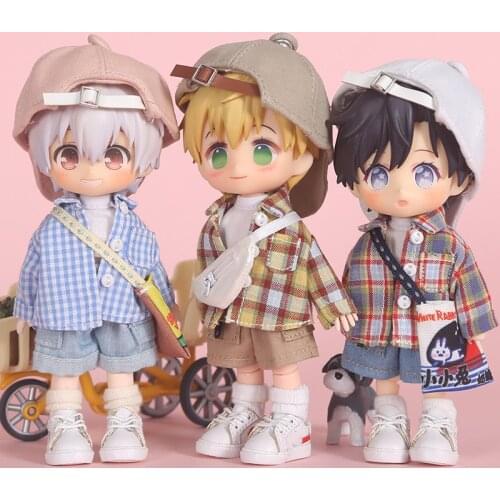 New Doll Clothes Coat,Fashion Plaid Shirt Jacket for Ob11,obitsu 11,1/12 BJD Doll Clothing Accessories for Dolls